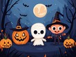 © faiz - halloween background with pumpkin