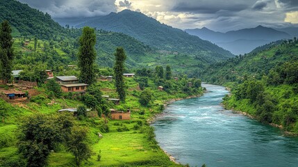 Canvas Print - river in the mountains