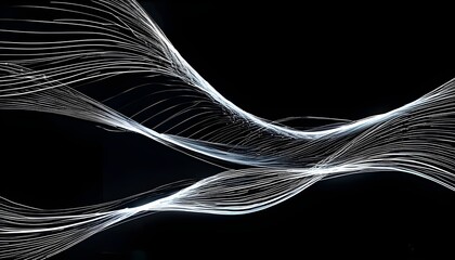 Wall Mural - Sleek Abstract Lines Illuminating Against a Modern Black Background