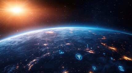 Abstract background of the planet Earth with technology concept.