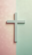 © Jason Yoder - Christian cross on a pastel colored paper textured background with copy space