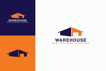 Wall Mural - warehouse industrial icon logo design vector illustration with modern and flat styles. creative storehouse iconic logo vector design template with silhouette, flat and unique styles. 