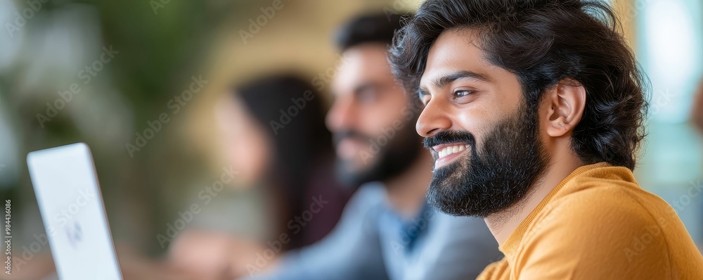 Group of Indian tech developers working together in a modern workspace ...