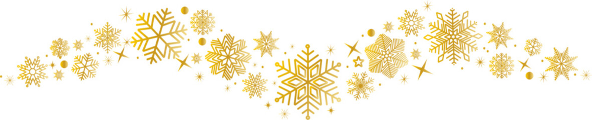 Snowflakes border in wave shape.Golden snowflakes with stars border. Golden snowflakes wave vector. Christmas decoration.	Template with a christmas elements .Snowflakes garland