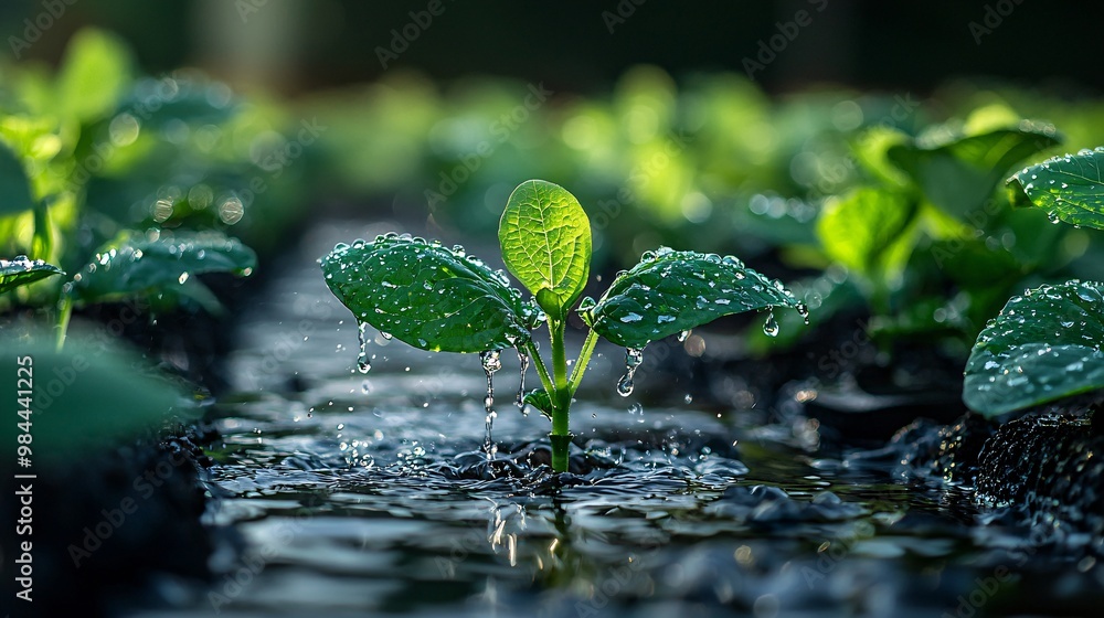 An AI-powered irrigation system adjusting water levels based on sensor ...