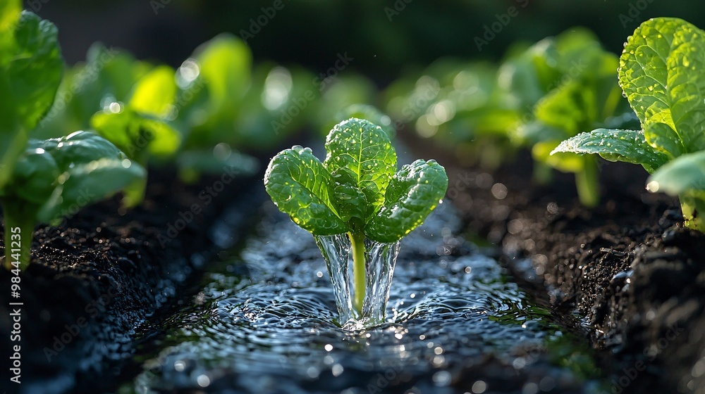 An AI-powered irrigation system adjusting water levels based on sensor ...