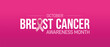 © DOERS - October - Breast cancer awareness month with ribbon vector illustration background.