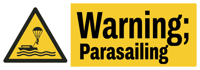 ISO warning safety signs master landscape text variation_warning ; parasailing landscape size 1/2 a4,a3,a2,a1	
