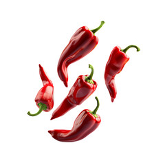 Wall Mural - Floating paprika on white background