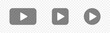 Transparent play button. Video play button. Video or audio player. Vector illustration.