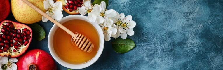 Rosh Hashanah Celebration with Fruits and Honey