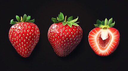 Wall Mural - strawberry isolated on background