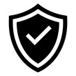 © Victoria - Shield icon with checkmark symbolizing security and trust in black design