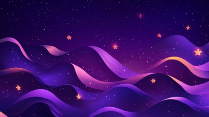 Sticker - Purple patterns fill the dark purple background of this digital art