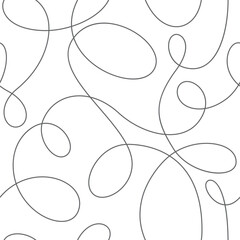 Wall Mural - Seamless continuous line pattern. Abstract squiggly background with continuous lines. Curvy intersections of ropes