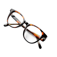 Modern eyeglasses with bold frame design, isolated on a transparency background