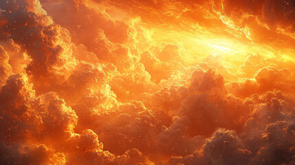 Sticker - Fiery clouds glow with an ethereal light.