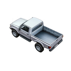 Pickup truck with open bed, isolated on a transparency background