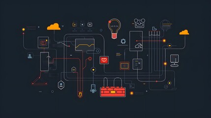 Visualize non-functional requirements with a graphical layout, showcasing modern icons and metrics for scalability, reliability, availability, and maintainability 