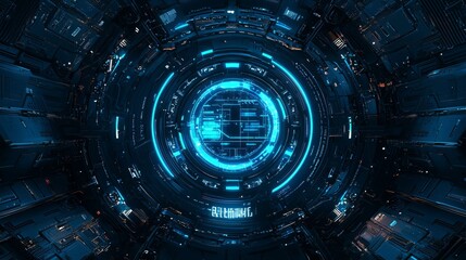 Background of loading HUD technology with black design and numerical data visualization, digital, futuristic