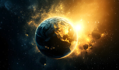 Wall Mural - graphics of space, planets, and astronauts on a white background.