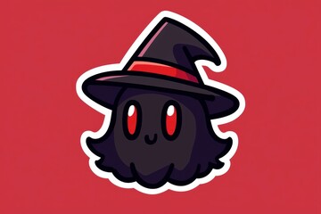 Poster - Cute Cartoon Witch with a Black Hat