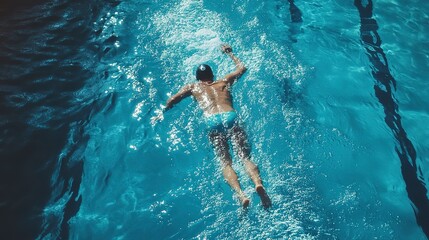 Sticker - swimmer training in the swimming pool 