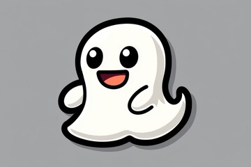 Sticker - Cute Cartoon Ghost Character Illustration