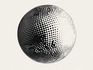 Wall Mural - dotted halftone globe dynamic striped texture 3d spherical particles in motion