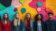 © netrun78 - A diverse group of young adults stands together in front of a vibrant mural featuring colorful thought bubbles, highlighting the importance of mental health awareness for everyone