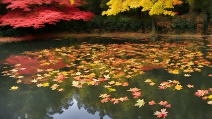 pond with autumn