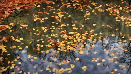 Wall Mural - pond with autumn