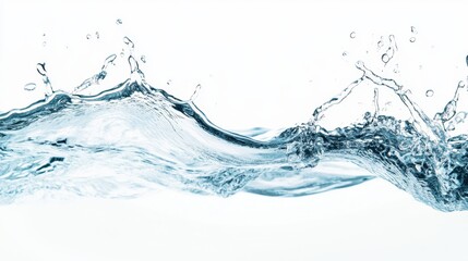 Poster - Creating an abstract background in this image are blue-colored drops of ink splashing in water.