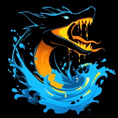 Sticker - Fierce Dragon Emerging From Water