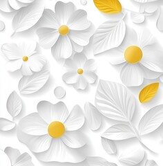 Poster - Flower collection with a white background