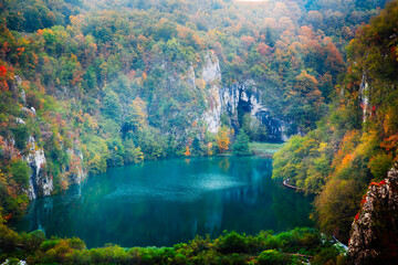 Wall Mural - Panorama of Plitvice Lake National Park