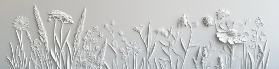 Wall Mural - The set includes abstract sketch elements like leaf and blossoming flowers, a linear rustic branch, and the minimal plant logo. For wedding invitations, this is the ideal bouquet decoration set.