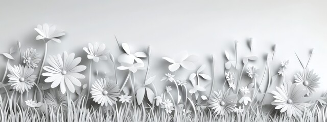 Canvas Print - Modern minimalist line drawings of flowers.