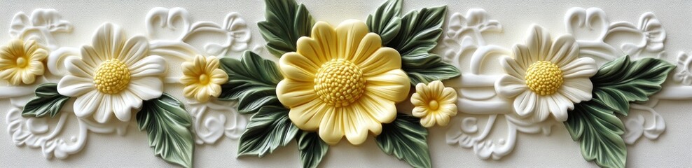 Wall Mural - An isolated yellow and orange daisy flower head