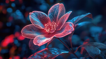 Poster - Vibrant Neon Flower