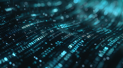 Computer programming abstract binary code wave background concept 