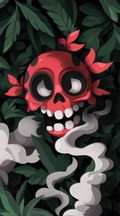 Wall Mural - Skull in the Jungle Smoke