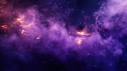 Wall Mural - a haunting purple smoke and spark effect with magic fire particles, set against dark clouds and fog,