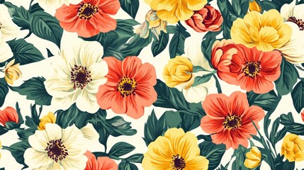 Wall Mural - Floral and botanical pattern illustration