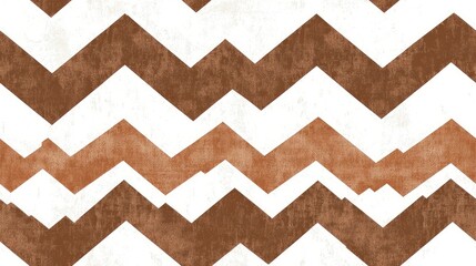 Wall Mural - Brown zigzag line seamless repeat pattern on white background