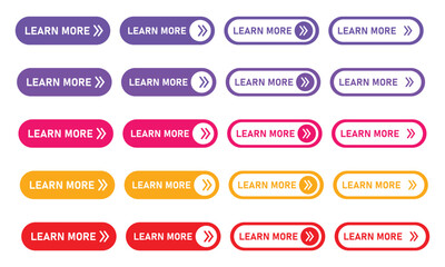 set of read more buttons. modern colorful buttons collection. read more button for website design. v
