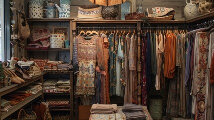 Canvas Print - Bohemian Clothing Store Interior