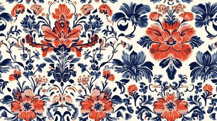 Floral seamless pattern with ethnic influences Abstract decorative design