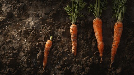 Poster - Carrots Growing in Soil