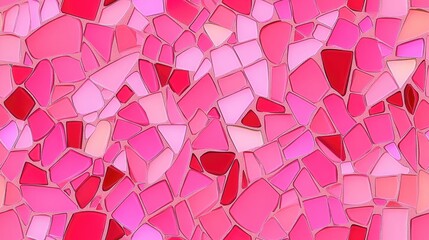 Wall Mural - Bright abstract mosaic pattern in pink tones